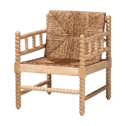 bali & pari Dolores Woven Seagrass Armchair with Bobbin Frame